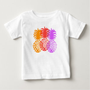 Camiseta Para Bebê Tropical Hawaiana de Momona Pineapple