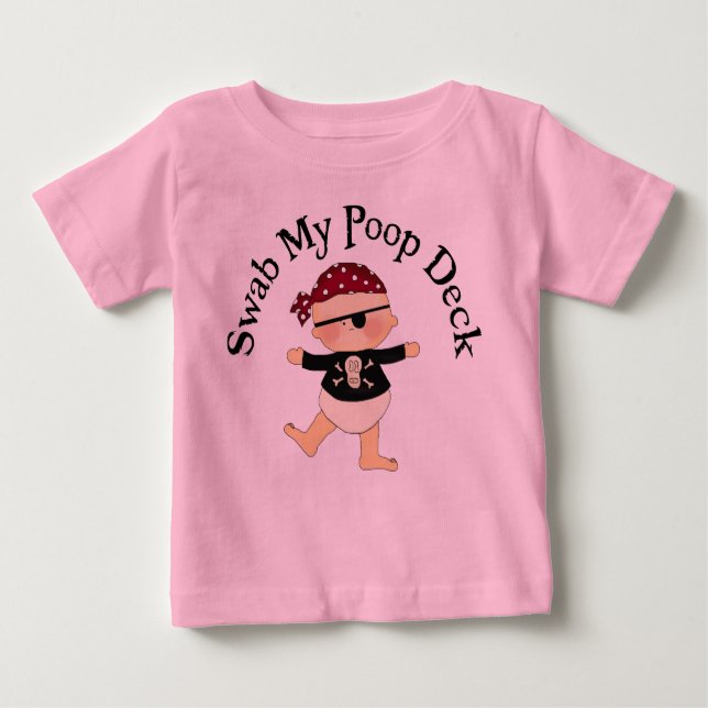 Camiseta Para Bebê Troque meu Poop Deck (Frente)