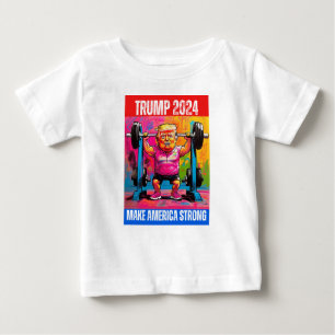 CAMISETA PARA BEBÊ TRUMP 2024 TORNA A AMÉRICA FORTE