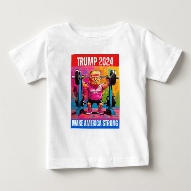 CAMISETA PARA BEBÊ TRUMP 2024 TORNA A AMÉRICA FORTE (Frente)