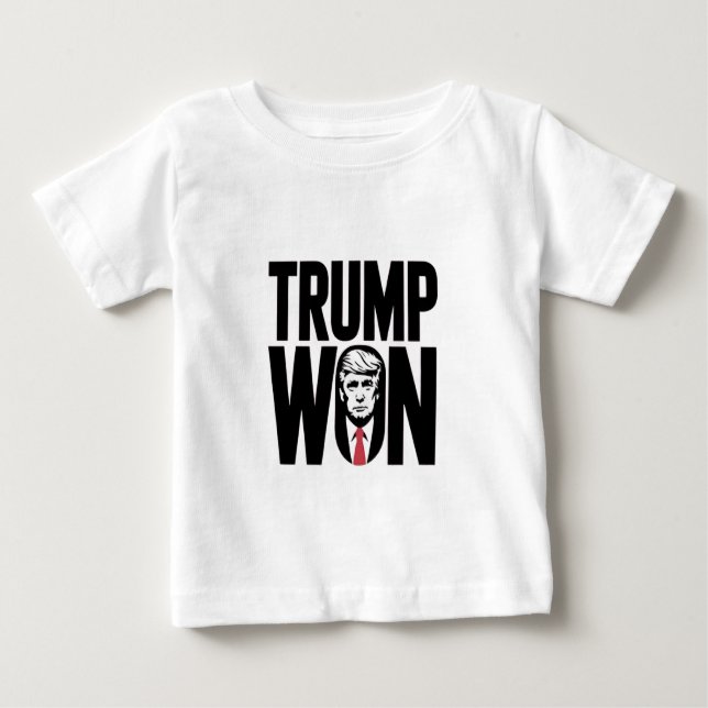 Camiseta Para Bebê Trump Won Trump Vance Presidente da República (Frente)