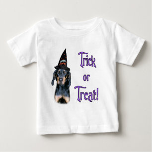 Camiseta Para Bebê Truque de Contorno Preto e Tan
