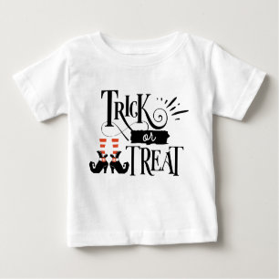 Camiseta Para Bebê Truque de Halloween fofo ou tratador de feixes de 