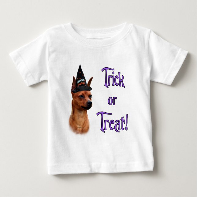 Camiseta Para Bebê Truque de Pinscher Miniatura (Frente)