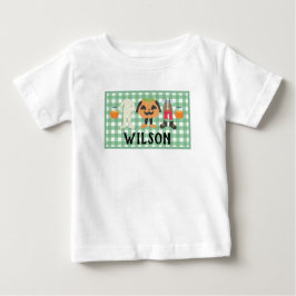 Camiseta Para Bebê Truque de Xadrez ou Camiseta de Bebê de Halloween