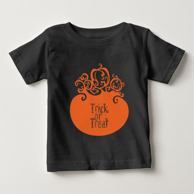 Camiseta Para Bebê Truque Ou Tratamento De Monstro De Boo (Frente)