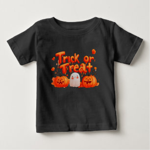 Camiseta Para Bebê Truque ou tratamento, Dia das Bruxas Bonito