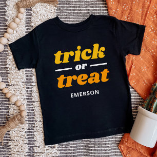 Camiseta Para Bebê Truque ou Tratar o Dia das Bruxas Monograma