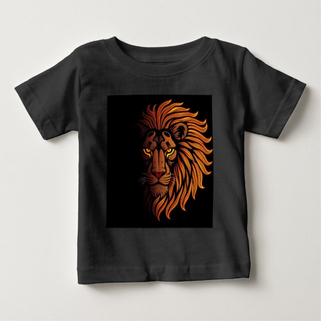 Camiseta Para Bebê Tshart - Crianças do Leão de Ouro Maiúsculo (Frente)