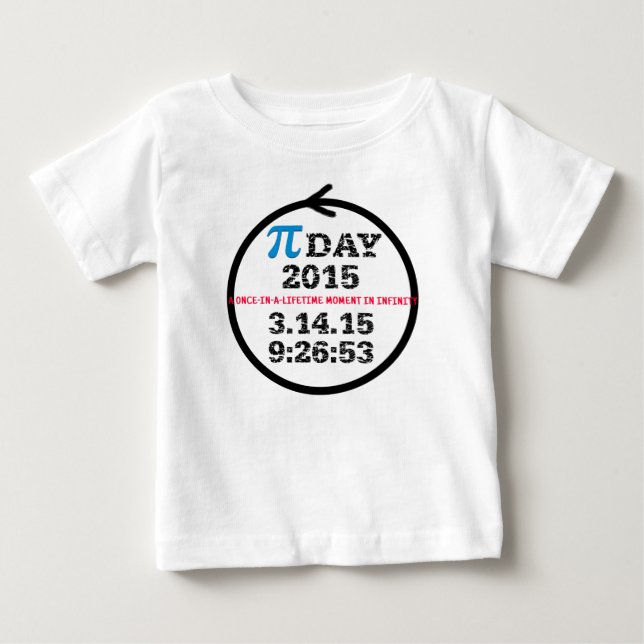 Camiseta Para Bebê Tshirt 2015 do bebê do dia do Pi (Frente)