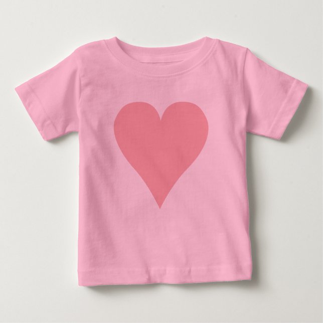 Camiseta Para Bebê TShirt cor-de-rosa do coração (Frente)