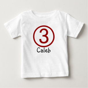 Camiseta Para Bebê Tshirt customizável do aniversário de 3 anos da