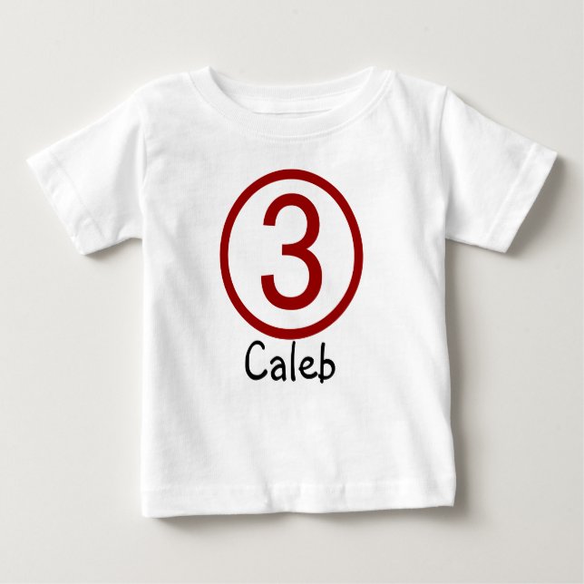 Camiseta Para Bebê Tshirt customizável do aniversário de 3 anos da (Frente)