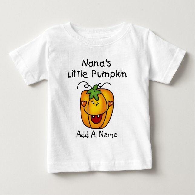 Camiseta Para Bebê Tshirt da abóbora de Nana personalizada pouco (Frente)