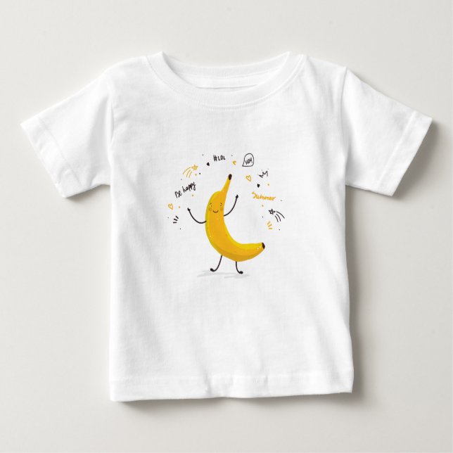 Camiseta Para Bebê Tshirt da banana do bebê do verão (Frente)