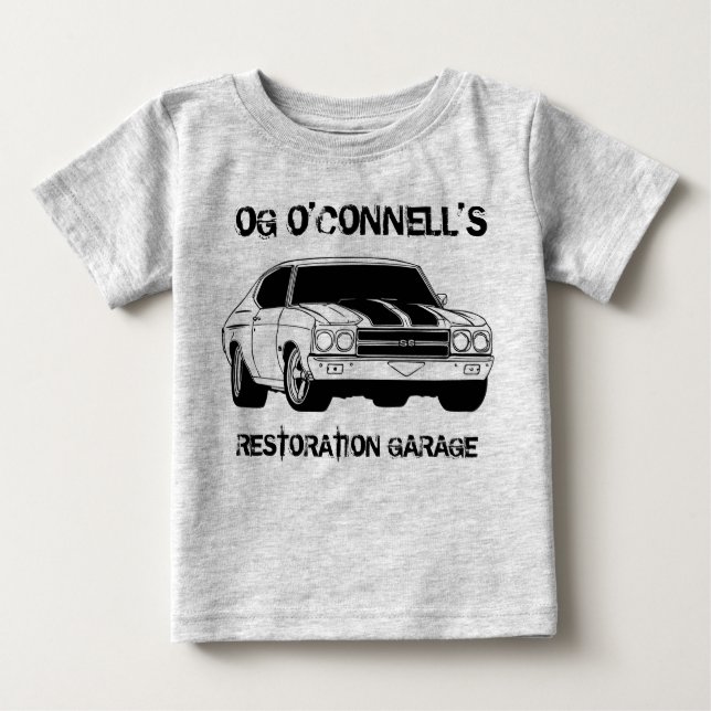 CAMISETA PARA BEBÊ TSHIRT DA GARAGEM DA RESTAURAÇÃO (Frente)