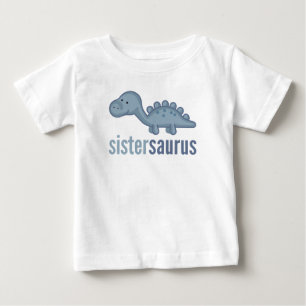 Camiseta Para Bebê TShirt de harmonização da irmã do dinossauro de