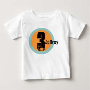 Camiseta Para Bebê Tshirt do aniversário de 3 anos do nome e da idad