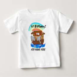 Camiseta Para Bebê Tshirt do primeiro aniversario da arca de Noah