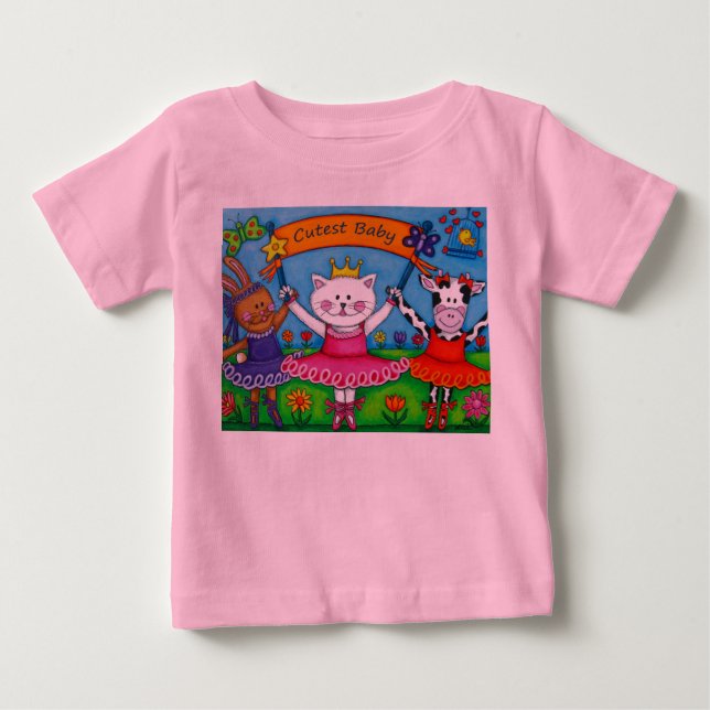 Camiseta Para Bebê Tshirt dos amigos da bailarina (Frente)