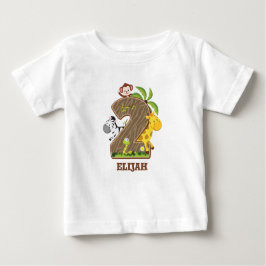 Camiseta Para Bebê Tshirt personalizada do segundo aniversário Safari