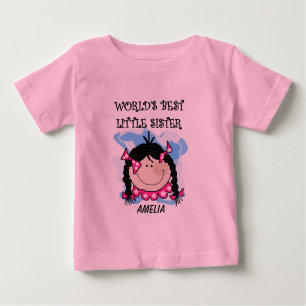 Camiseta Para Bebê Tshirt personalizado da irmã mais nova do cabelo