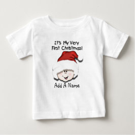 Camiseta Para Bebê Tshirt personalizado do Natal do bebê branco ø