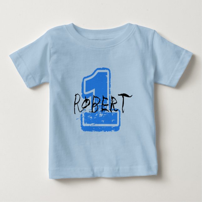 Camiseta Para Bebê Tshirt personalizado do nome e da idade (Frente)
