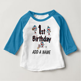 Camiseta Para Bebê Tshirt personalizado do primeiro aniversario do