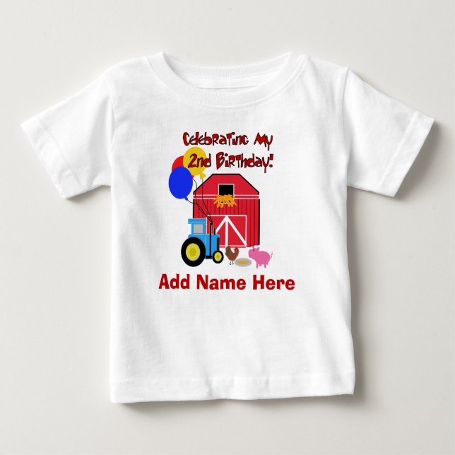 Camiseta Para Bebê Tshirt personalizado do segundo aniversário da (Frente)