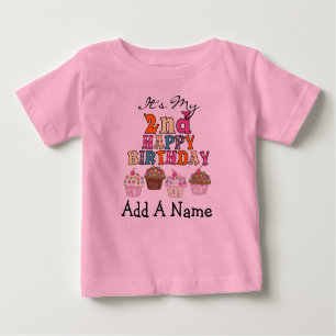 Camiseta Para Bebê Tshirt personalizado do segundo aniversário dos