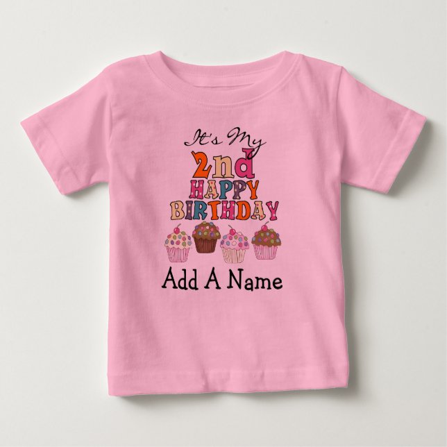 Camiseta Para Bebê Tshirt personalizado do segundo aniversário dos (Frente)