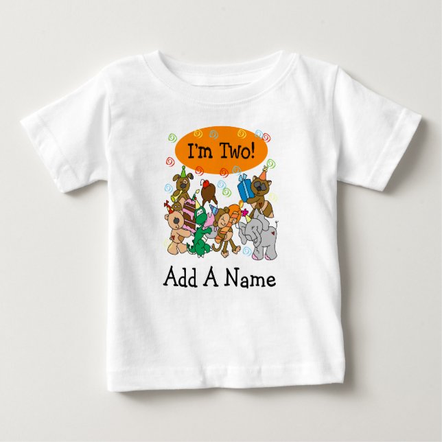 Camiseta Para Bebê Tshirt personalizado do segundo aniversário dos (Frente)