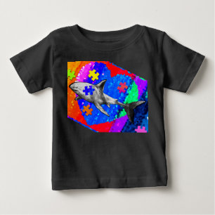 Camiseta Para Bebê Tubarão Autismo