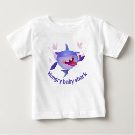 Camiseta Para Bebê Tubarão-bebê faminto