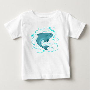 Camiseta Para Bebê Tubarão de desenho animado fofo Animal marinho d