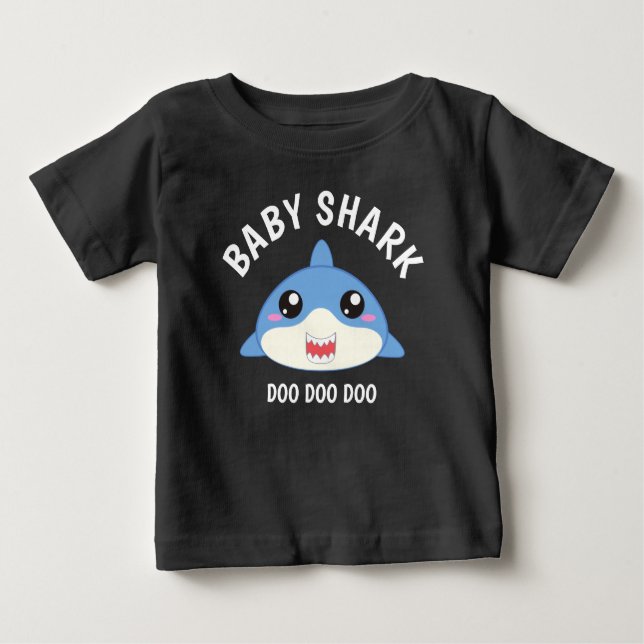 Camiseta Para Bebê Tubarãozinho Fofo  (Frente)