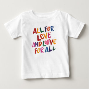 Camiseta Para Bebê Tudo Por Citação De Amor, Tipografia Arco-Íris, T 
