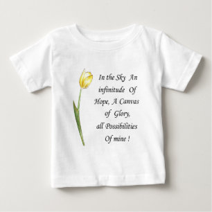 Camiseta Para Bebê Tulipa Amarela