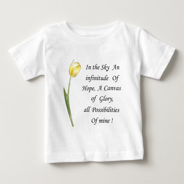 Camiseta Para Bebê Tulipa Amarela (Frente)
