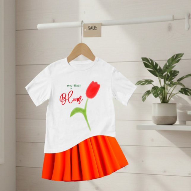 Camiseta Para Bebê Tulipa vermelha (Criador carregado)