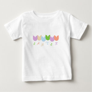Camiseta Para Bebê Tulipas de Primavera Fofas, Personalização de Nome
