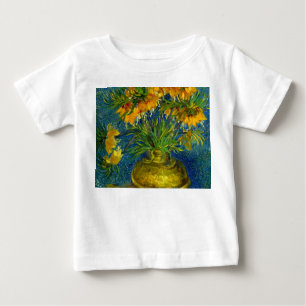 Camiseta Para Bebê Tulipas Imperiais de Van Gogh
