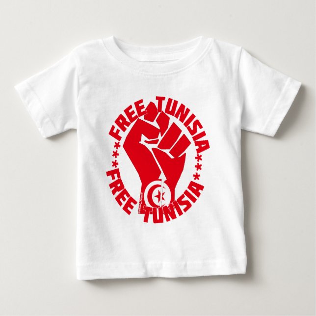 Camiseta Para Bebê Tunísia livre (Frente)