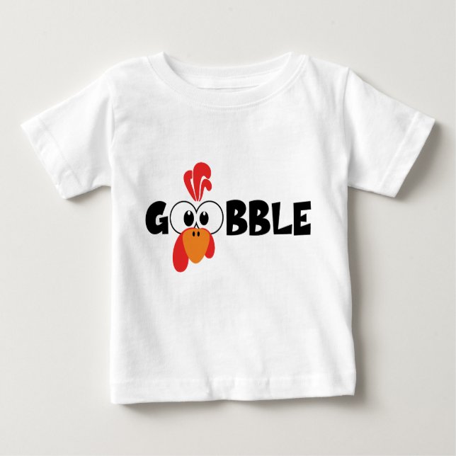 Camiseta Para Bebê Turkey Face Gobble T Shirt (Frente)