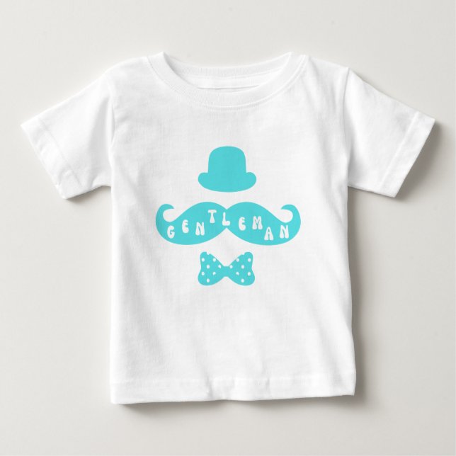 Camiseta Para Bebê Turquesa Que Boca O Bigode Casual Namorado (Frente)