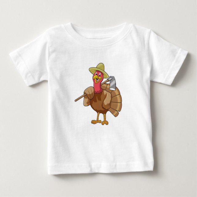 Camiseta Para Bebê Turquia como agricultor (Frente)