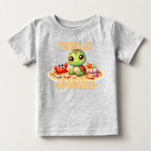 Camiseta Para Bebê Turtally Adorável Brincadeira Bela Caricatura Turt