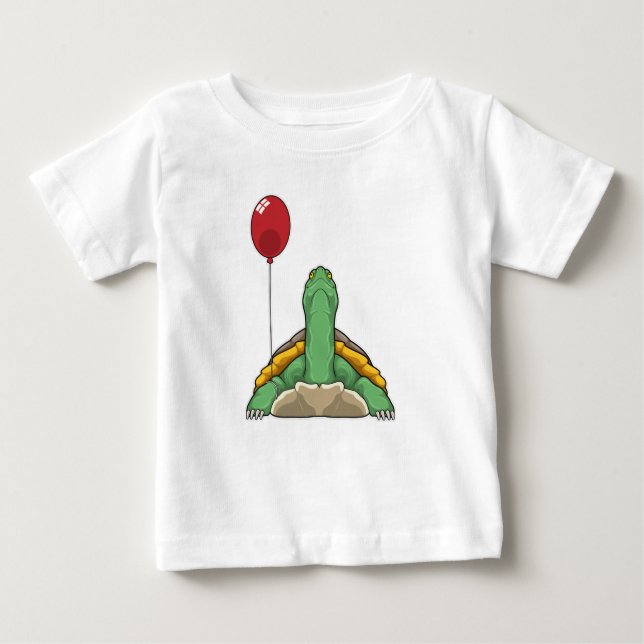 Camiseta Para Bebê Turtle Balloon (Frente)