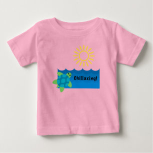 Camiseta Para Bebê Turtle Chillaxxg - Baby Fine Jersey T-Shi